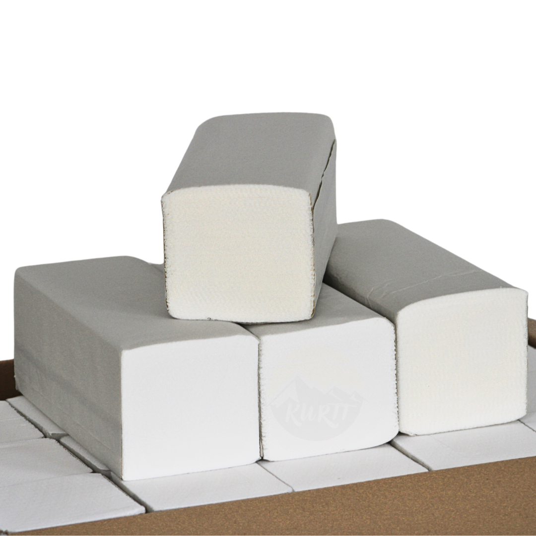 1000 Papieren handdoekjes, wit 2-laags 24 x 21 cm Z-vouw ( 5 x 200 vellen)
