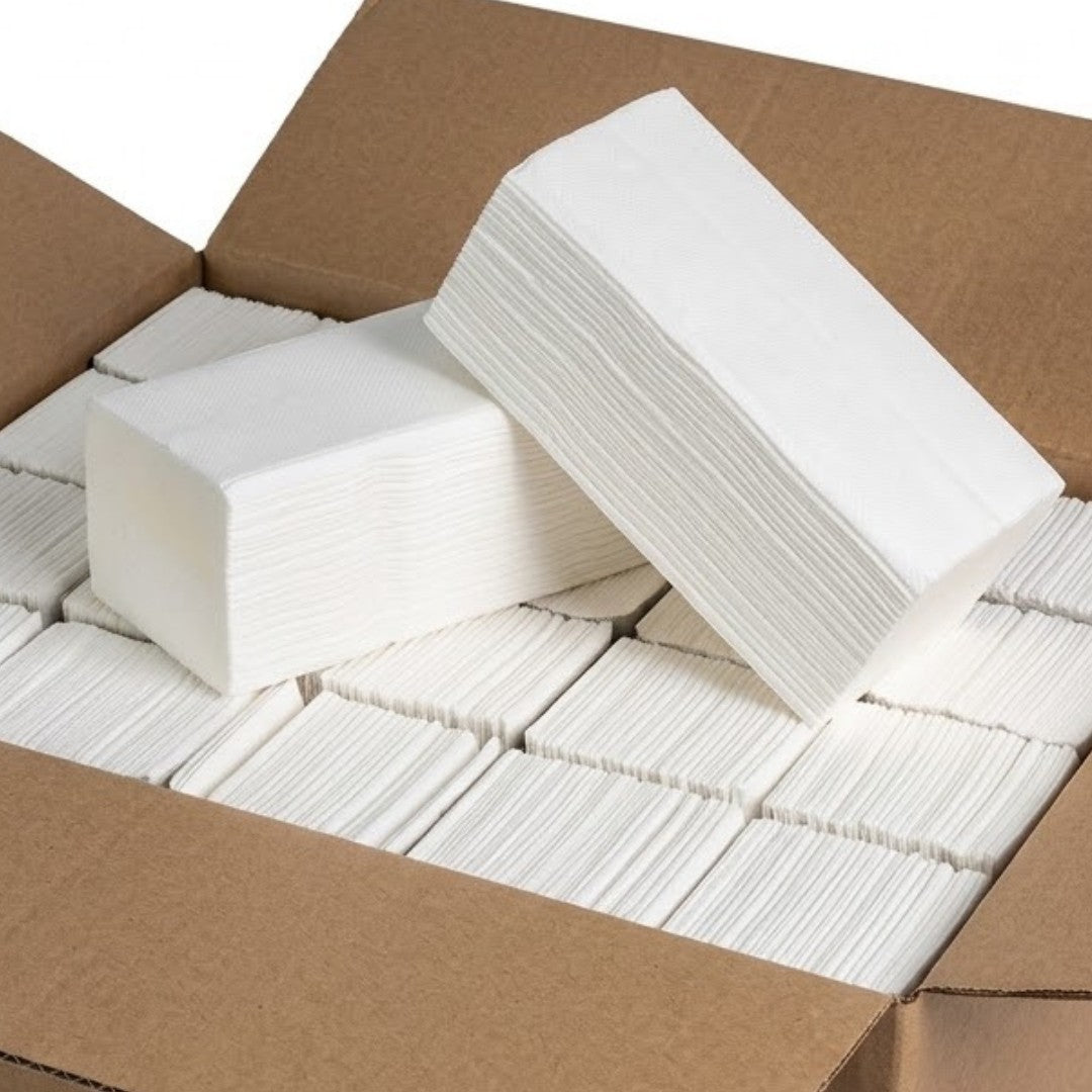 1000x (tissue) Papieren handdoekjes 2-laags 24 x 21 cm Z-vouw ( 5 x 200 vellen) dispenser geschikt