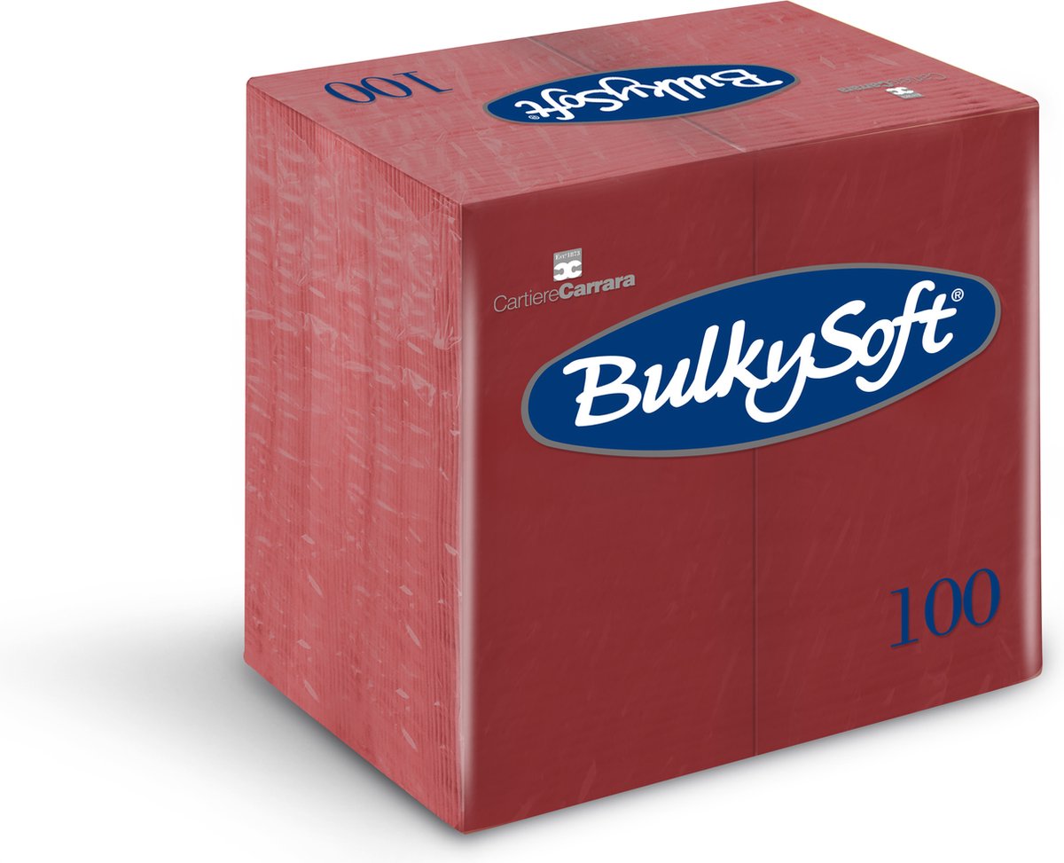 Serviettes Bulkysoft Bordeaux Red 1/8 fois - 100 pièces