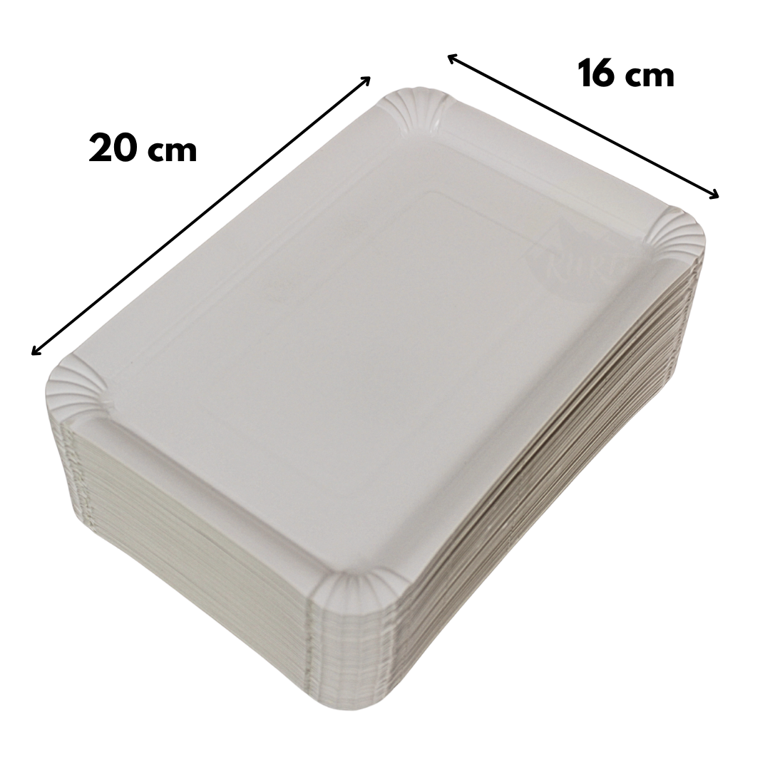 Pappteller/Schale 16x20cm weiß - 250 Stück