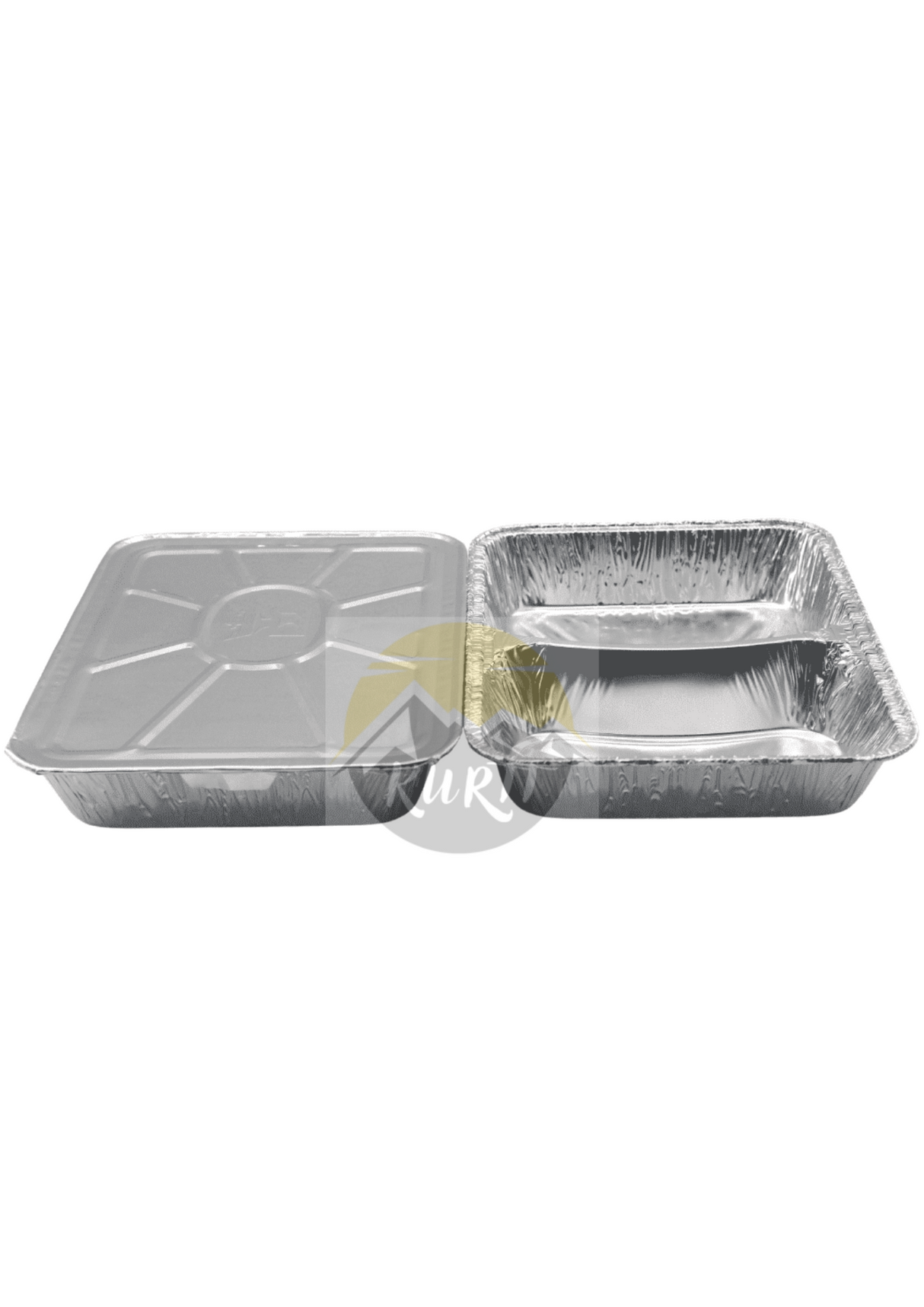 Plateaux en aluminium 1020L 2 - Divisé avec des couvercles en aluminium - 100 pièces