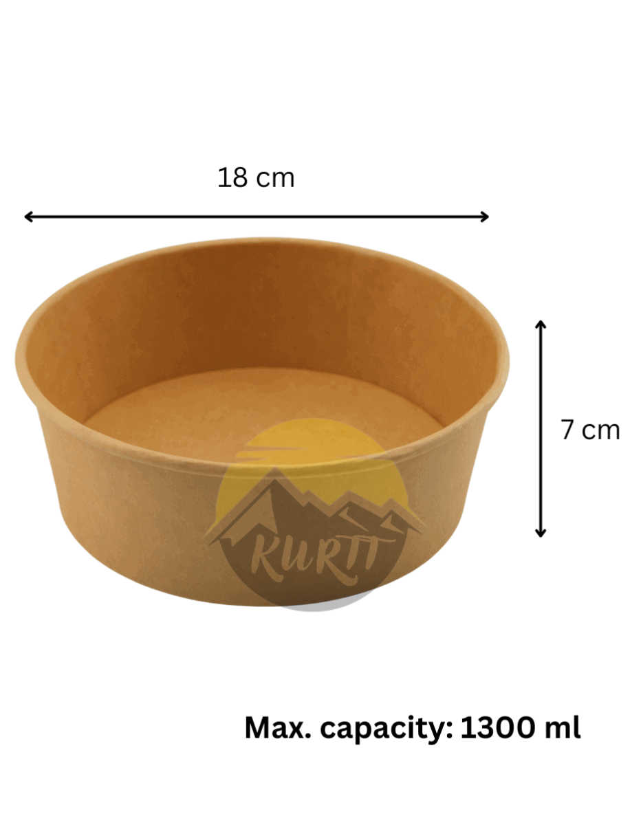 Cardboard salad bowls with RPET lids 1300 ml - 150 pieces