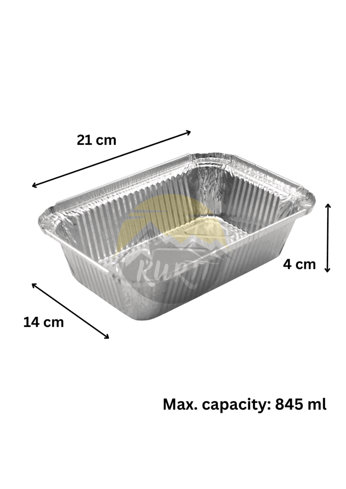 Bol en aluminium R1-845L avec couvercles - 100 pièces