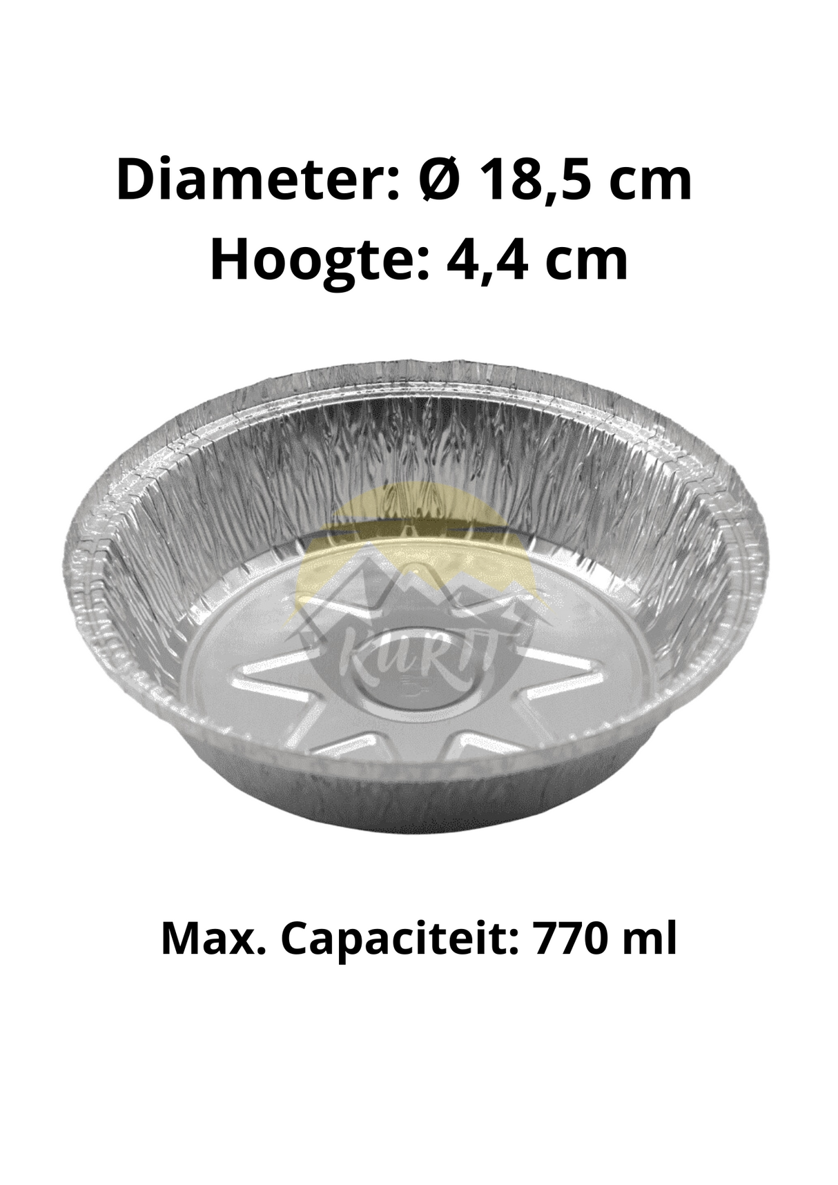 Bol en aluminium C801-770L Round avec couvercles - 100 morceaux