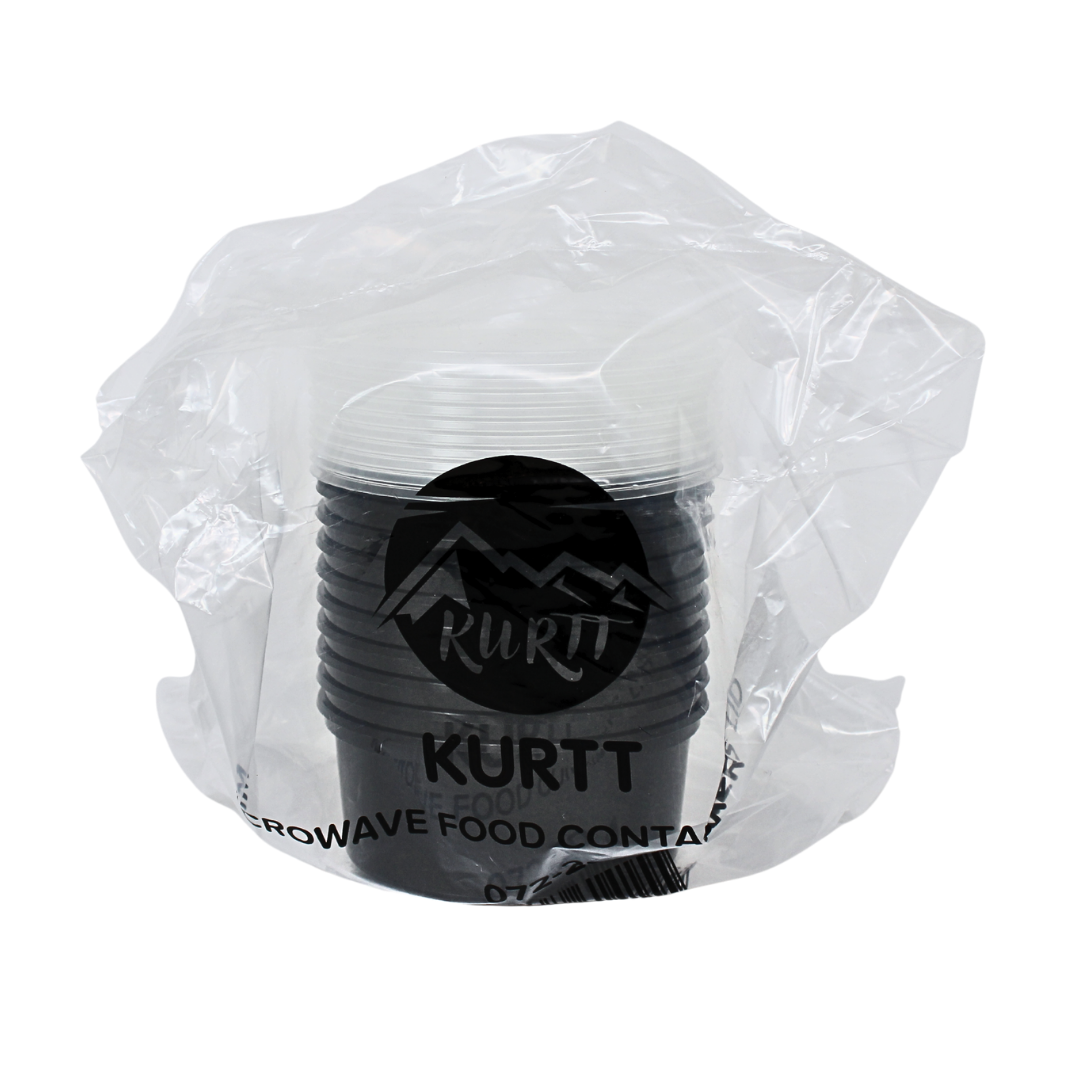 Lot de 50 boîtes en plastique avec couvercles (350 ml), compatibles micro-ondes et idéales pour la vente à emporter. Réutilisables et sans BPA.