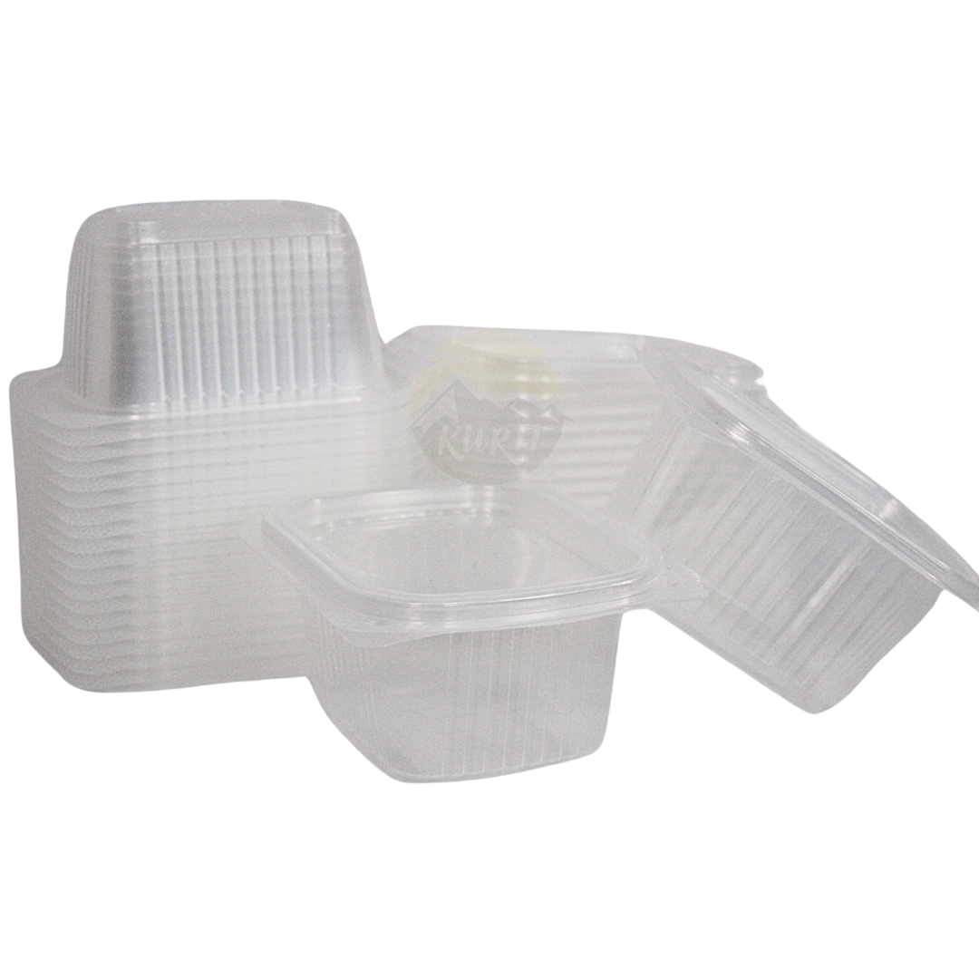 Plateaux de salade 375cc avec couvercle fixe - 100 pièces
