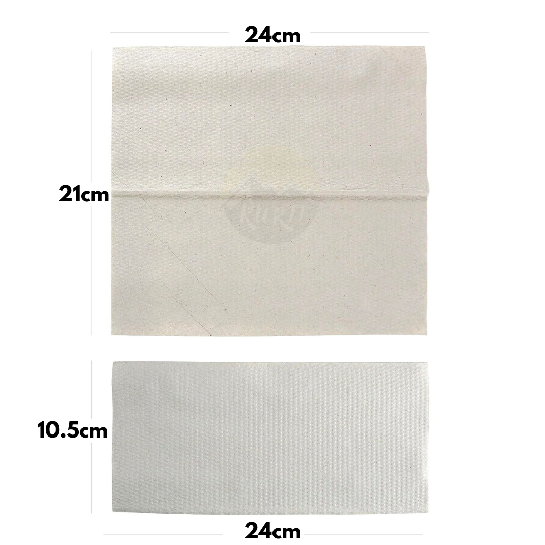 1000 Papieren handdoekjes, wit 2-laags 24 x 21 cm Z-vouw ( 5 x 200 vellen)