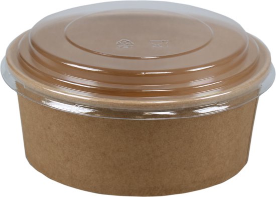 Cardboard salad bowls with RPET lids 1000 ml - 150 pieces