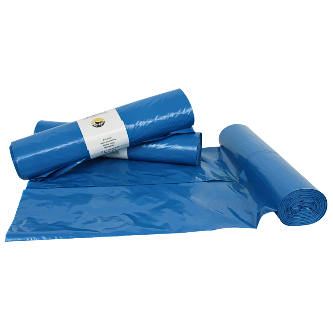 LDPE Afvalzakken 70 x 110 cm – Blauw – Type 60 (op rol) - 200 stuks