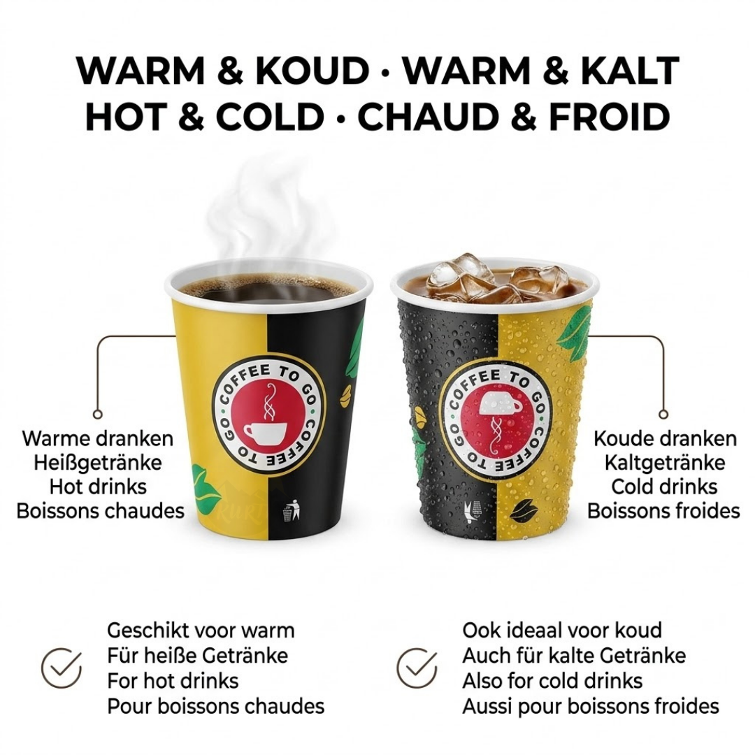 Koffiebekers 200ml Karton to go – goud Wegwerpbekers incl sup