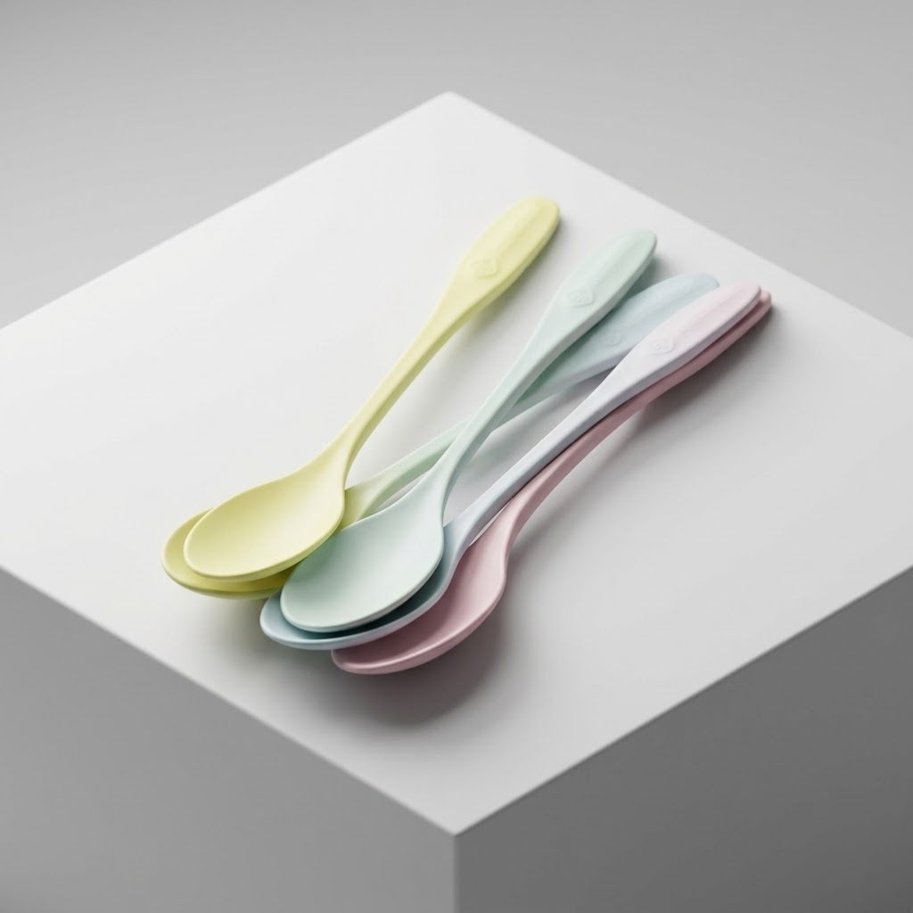 Lange sorbetlepels 17,5 cm retro pastel mix – 100 stuks herbruikbaar