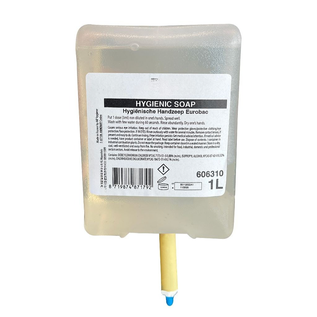 Sac à savon dans la boîte, savon à main hygiénique, eurobac-6 x 1 ltr