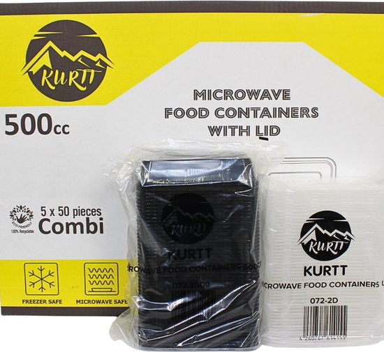 250x Magnetronbakjes met deksel - meal prep bakjes - stevig en flexibel - vershoudbakjes