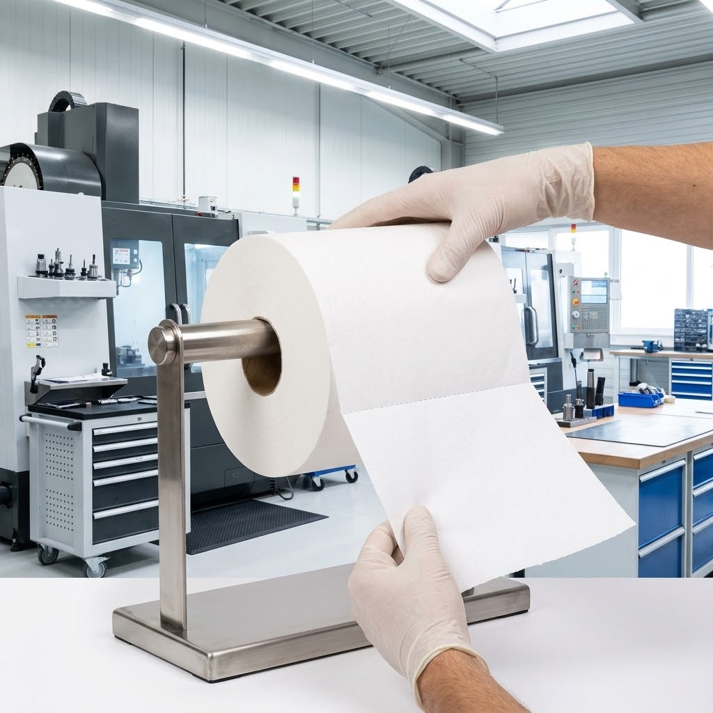 Industriepapier cellulose 24cm wit 1-laags – 2 rollen x 1000 meter