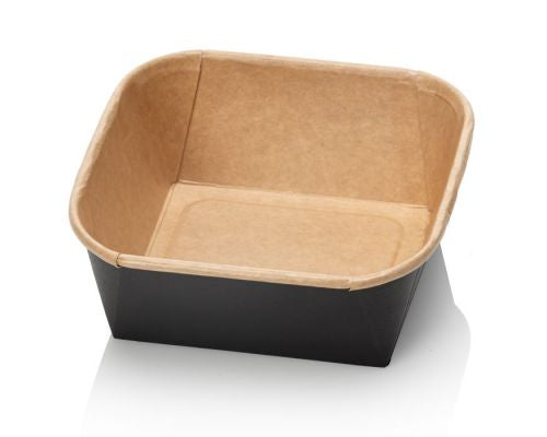 Bac à salade kraft avec couvercles 350 ml - 50 pièces