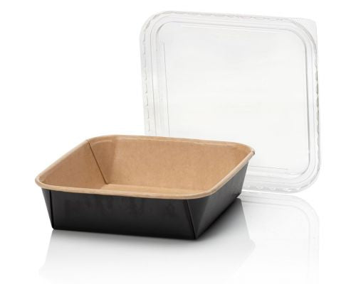Bac à salade kraft avec couvercles 1000 ml - 50 pièces