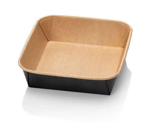 Bac à salade kraft avec couvercles 1000 ml - 50 pièces