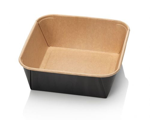 Bac à salade kraft avec couvercles 1320 ml - 50 pièces
