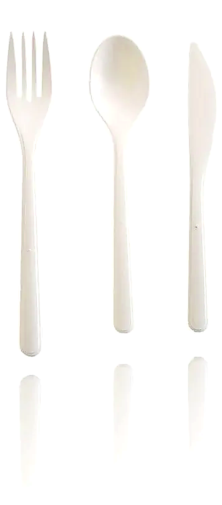 Plastic Bestekset – Vorken Lepels Messen Wit 19cm - wegwerp bestekset