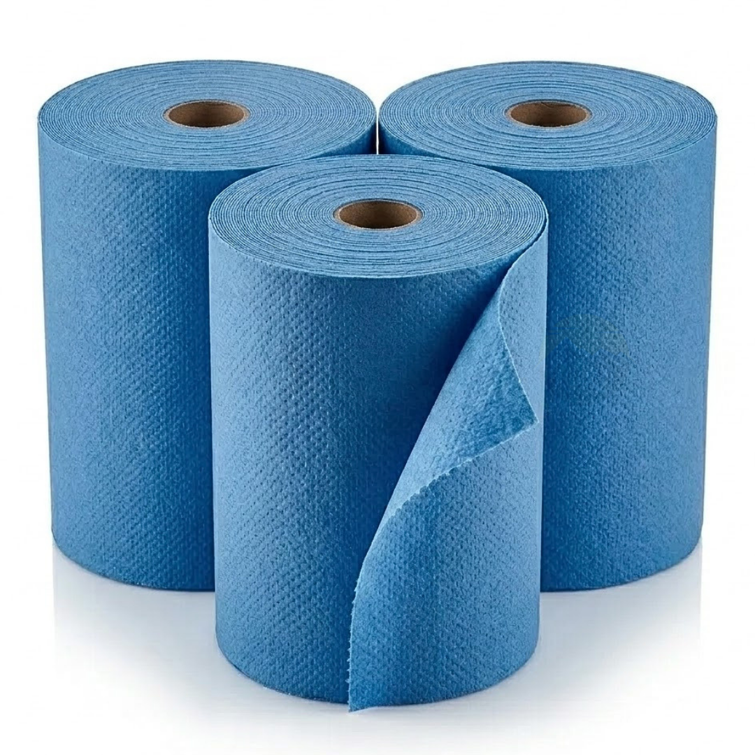 Poetsrollen Blauw 2-laags Industrierol 1000 vellen – 2 rollen