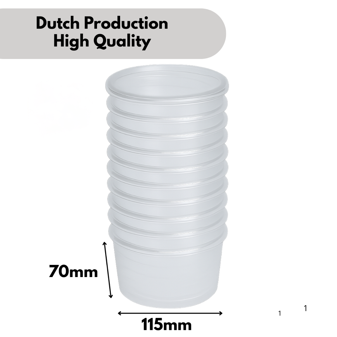 100x Récipients pour micro-ondes avec couvercles Pots en plastique de 500 ml - Récipients alimentaires adaptés aux plats à emporter. Réutilisable et sans BPA