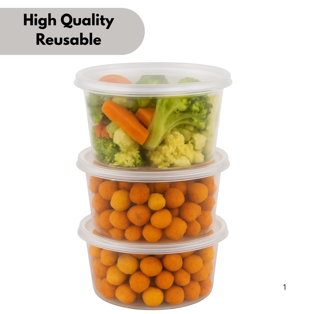 Mikrowelleschale transparent rund 500cc - 100 Stück