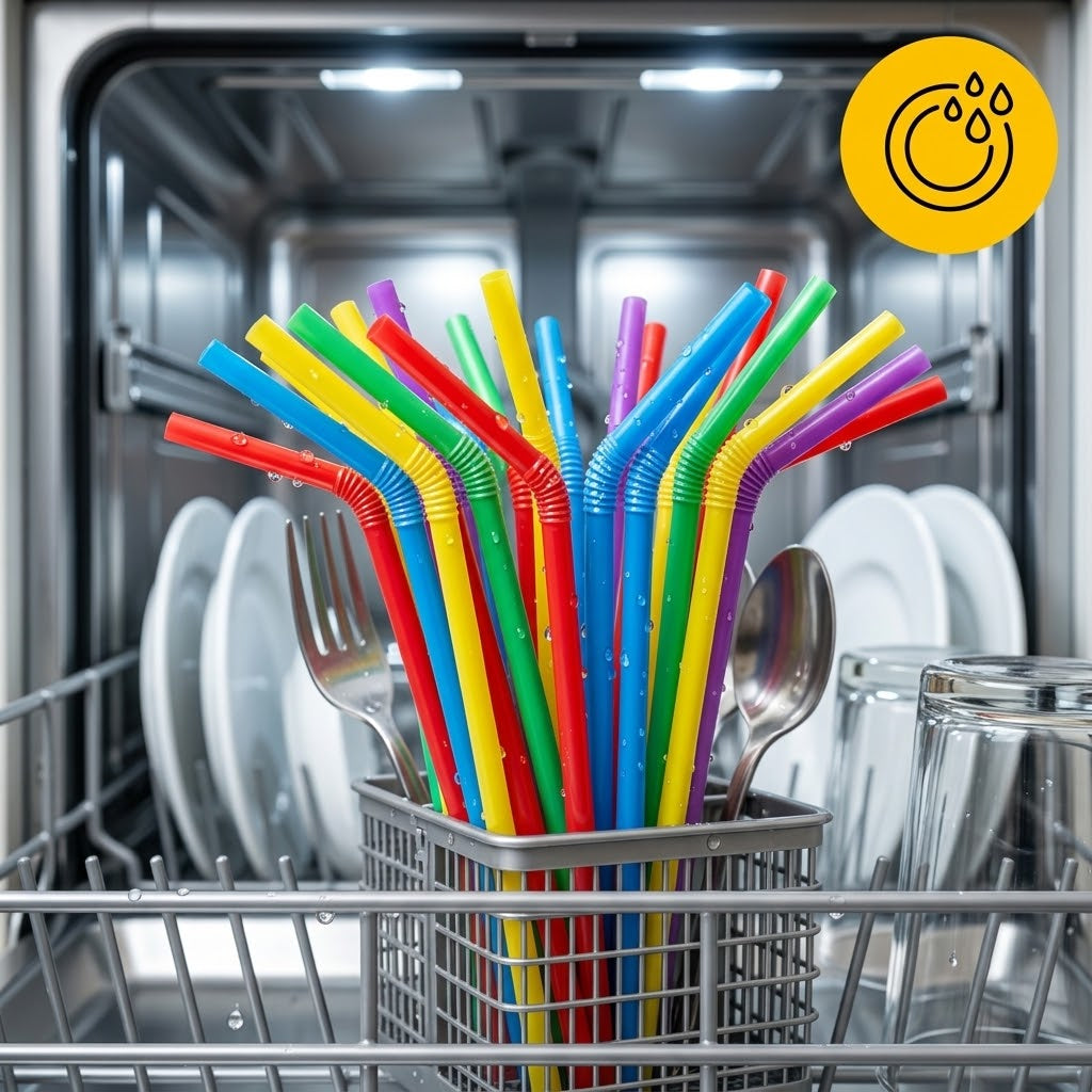 500x plastic rietjes - herbruikbaar rietje - buigrand 5x230mm - reusable (Europese norm EN12875-1 gecertificeerd)
