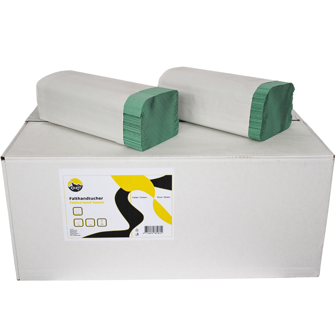 Serviettes en papier vert 1 -yer 25 x 23 cm - 5 000 feuilles
