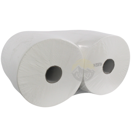 Papier toilette maxi jumbo 380m, env. 1000 draps, papier toilette 6 grands rouleaux cellulose 2 couches adaptés aux distributeurs.