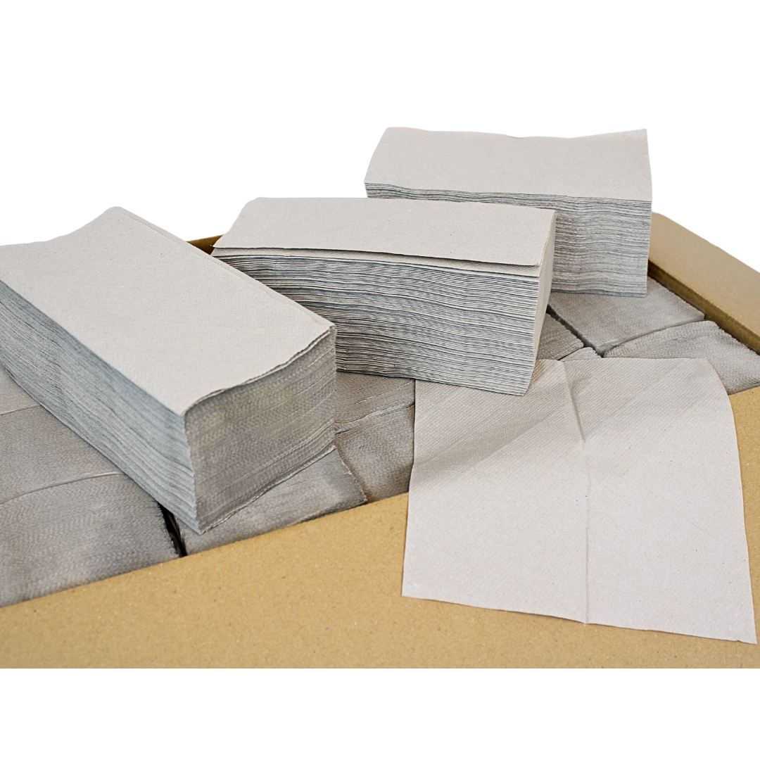 5000 stuks, Papieren handdoekjes 1-laags, grijs 25 x 23 cm, Z vouw papieren handdoekjes, handdoekjes papier