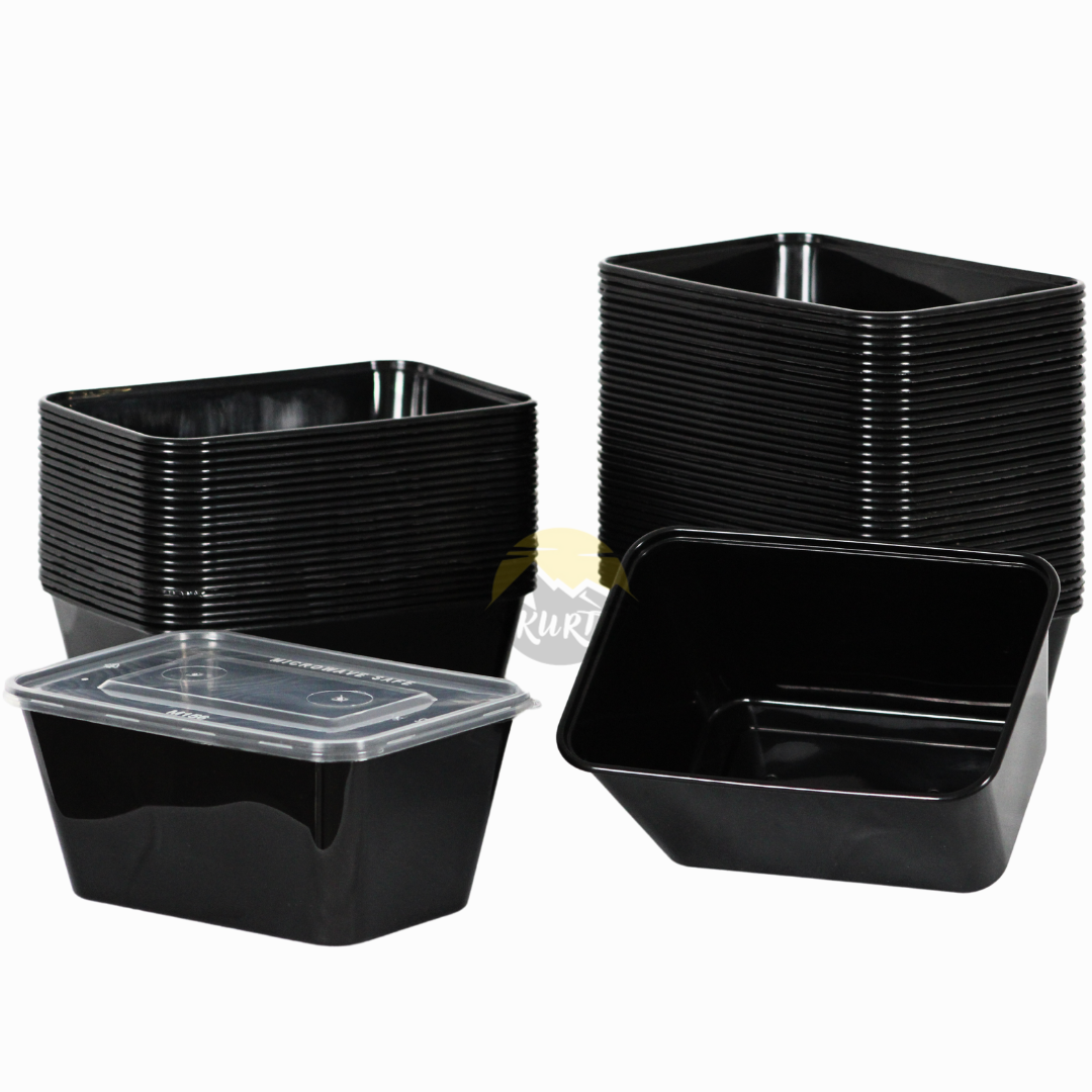 Microwave containers with lid black