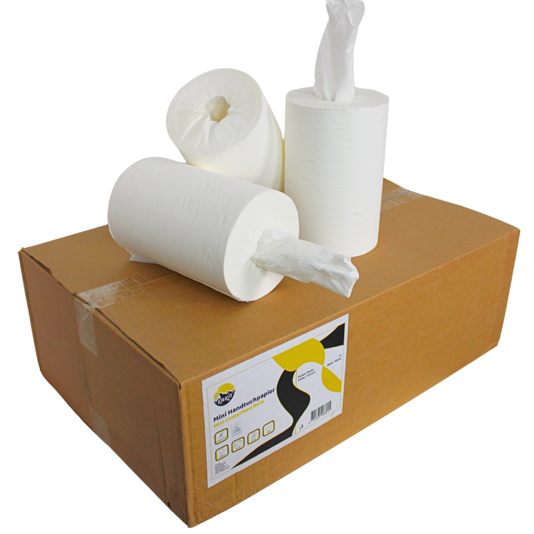 12 mini-rouleau de nettoyage 120 m sans tube - 1 à couche perforée
