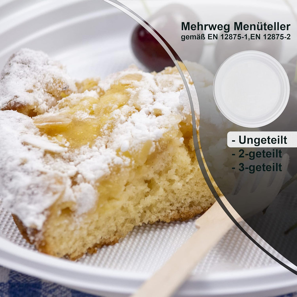 Planche en plastique blanc 22cm 2-Compartement - 100 pièces incl. SOUPER