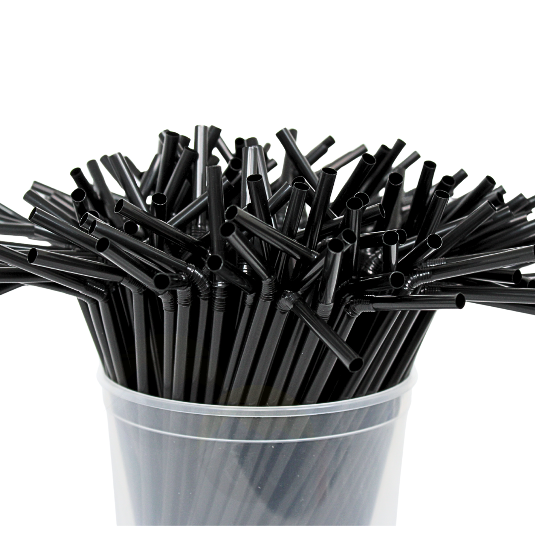 Wiederverwendbare Strohhalme, PP-Kunststoff, mehrfarbig, 5 x 230 mm, Packung mit 500 Stück