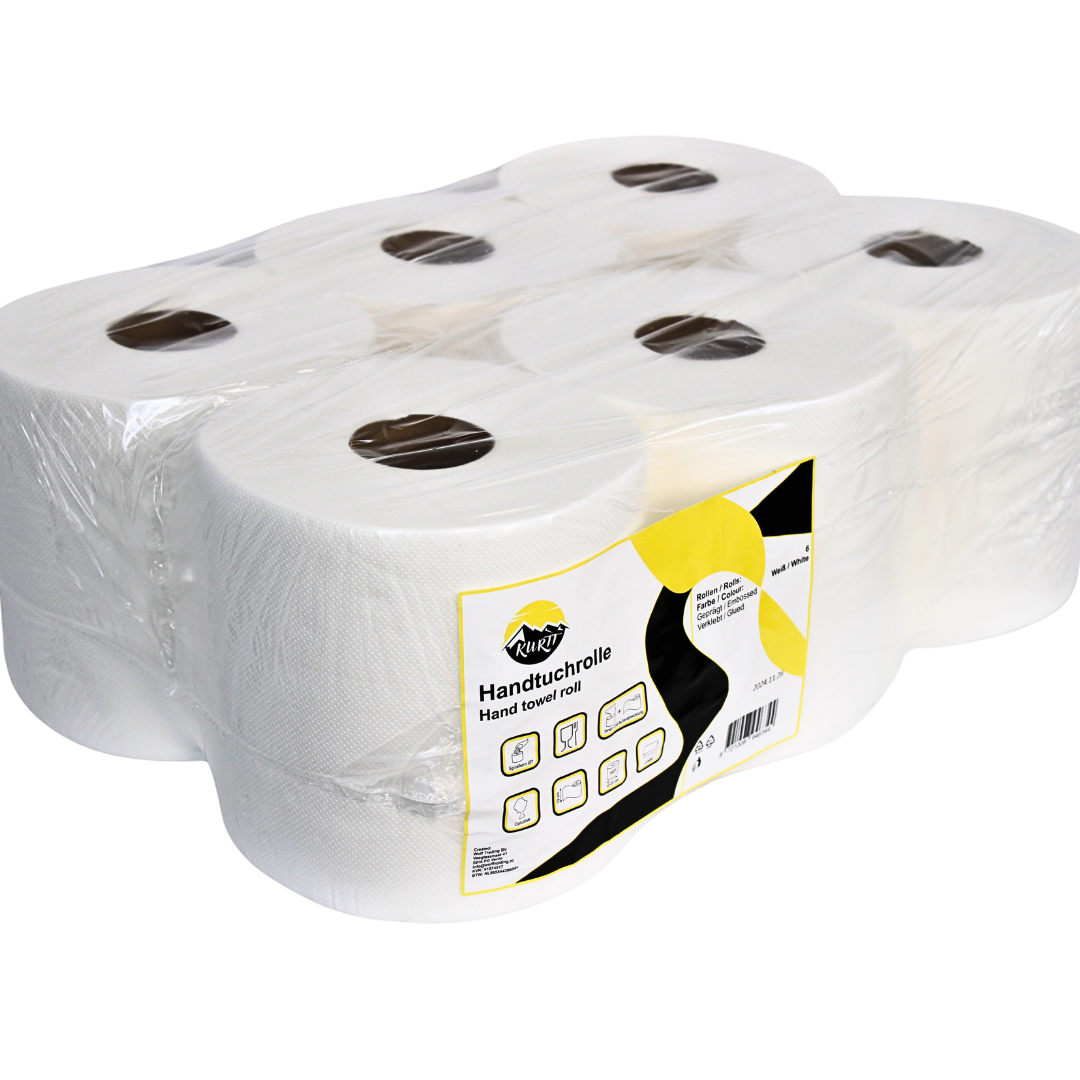 Rouleau de nettoyage 6 pièces - Papier de nettoyage haute blancheur 100 % cellulose