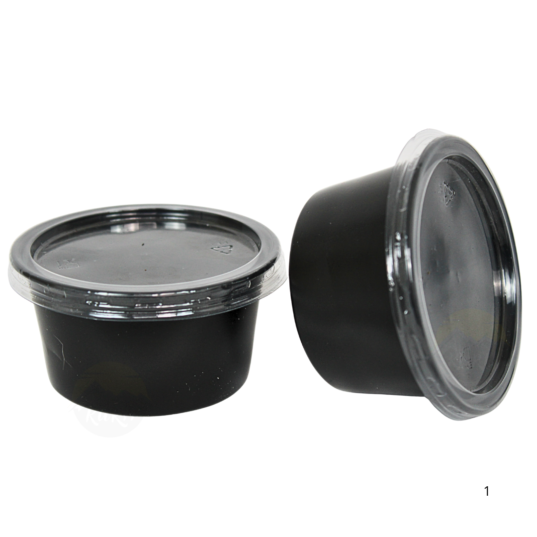 1000X Sauscups met deksel (PP) - Zwart - Stevig sausbakjes