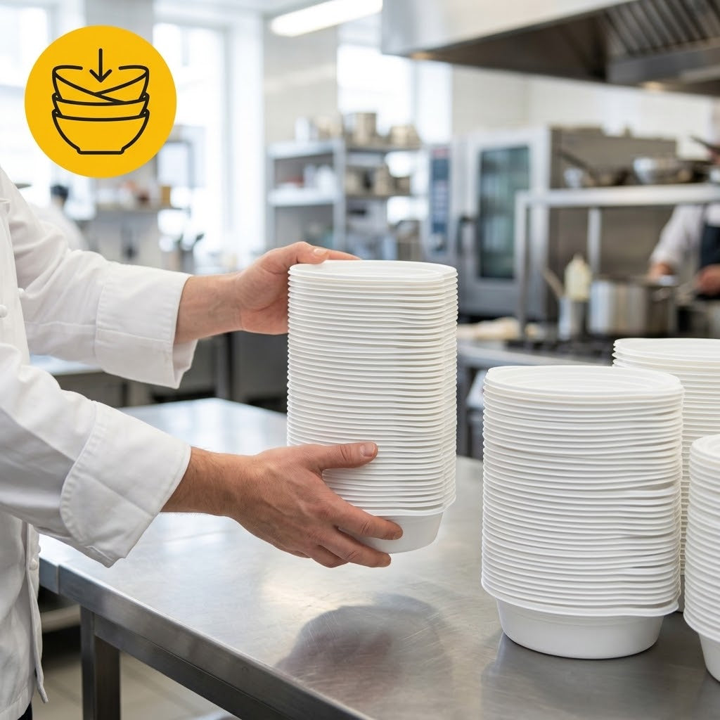 Soepkommen 350ml plastic - 100 stuks soepbekers horeca - Wit