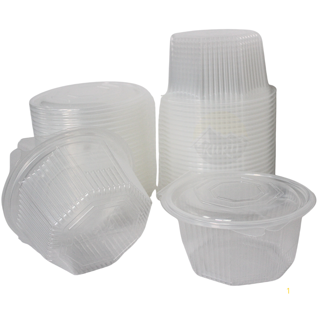 PP Salade bakje Transparant 8-hoekig 1000ml - 50 stuks