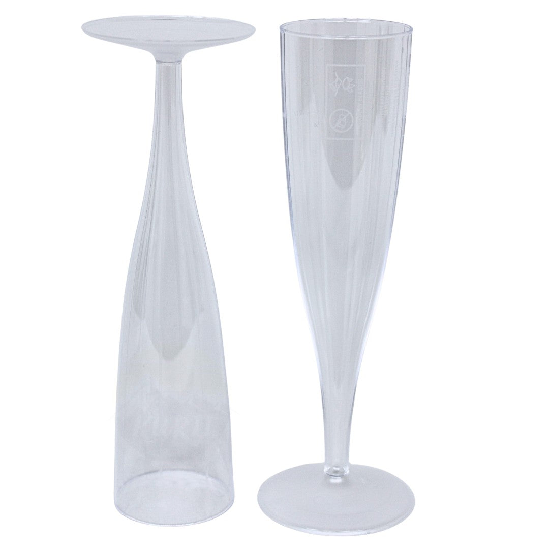 Flûtes à Champagne Plastique Dur PS 135ml Transparentes – 10 pièces | Réutilisables Lave-Vaisselle | Mariage Jardin Événement Outdoor