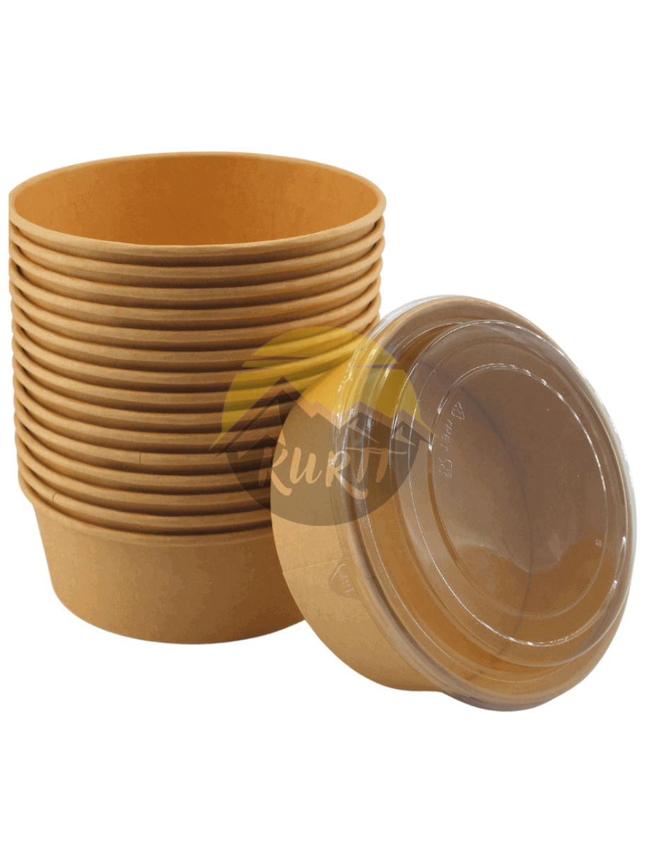 Karton Saladebakjes met RPET deksel 1300 ml - 100 stuks