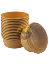 Cardboard Salad containers with RPET lid 1300 ml - 100 pieces