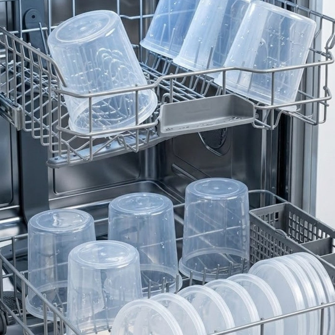 Plastic potjes 1000ml transparant met deksel – 100 stuks | Vershoudbakjes Magnetronbestendig
