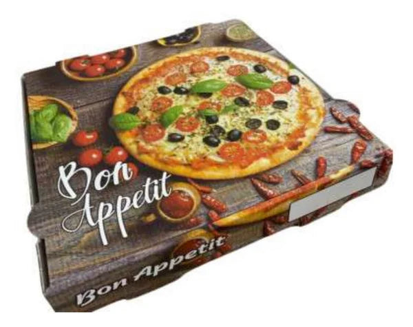 Boîtes à pizza 31x31x4 « Bon Appetit » - 100 pièces