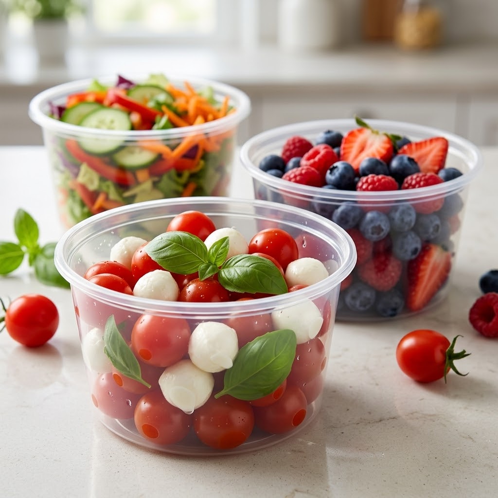 Plastic potjes 250ml rond transparant met deksel – 100 stuks | Voordelig bulk