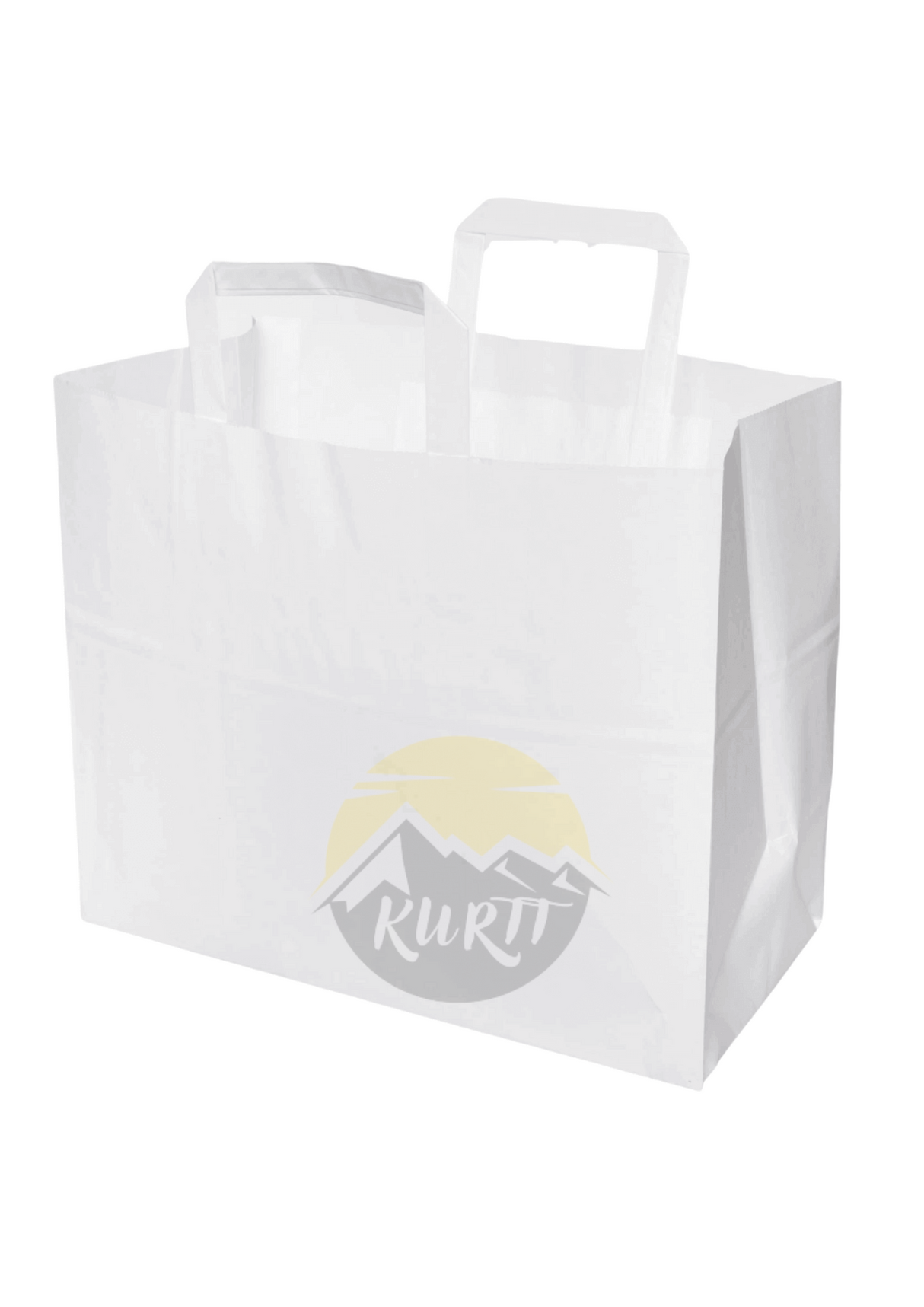 Paper carrier bag white 26 + 17 x 25 cm - 50 pieces