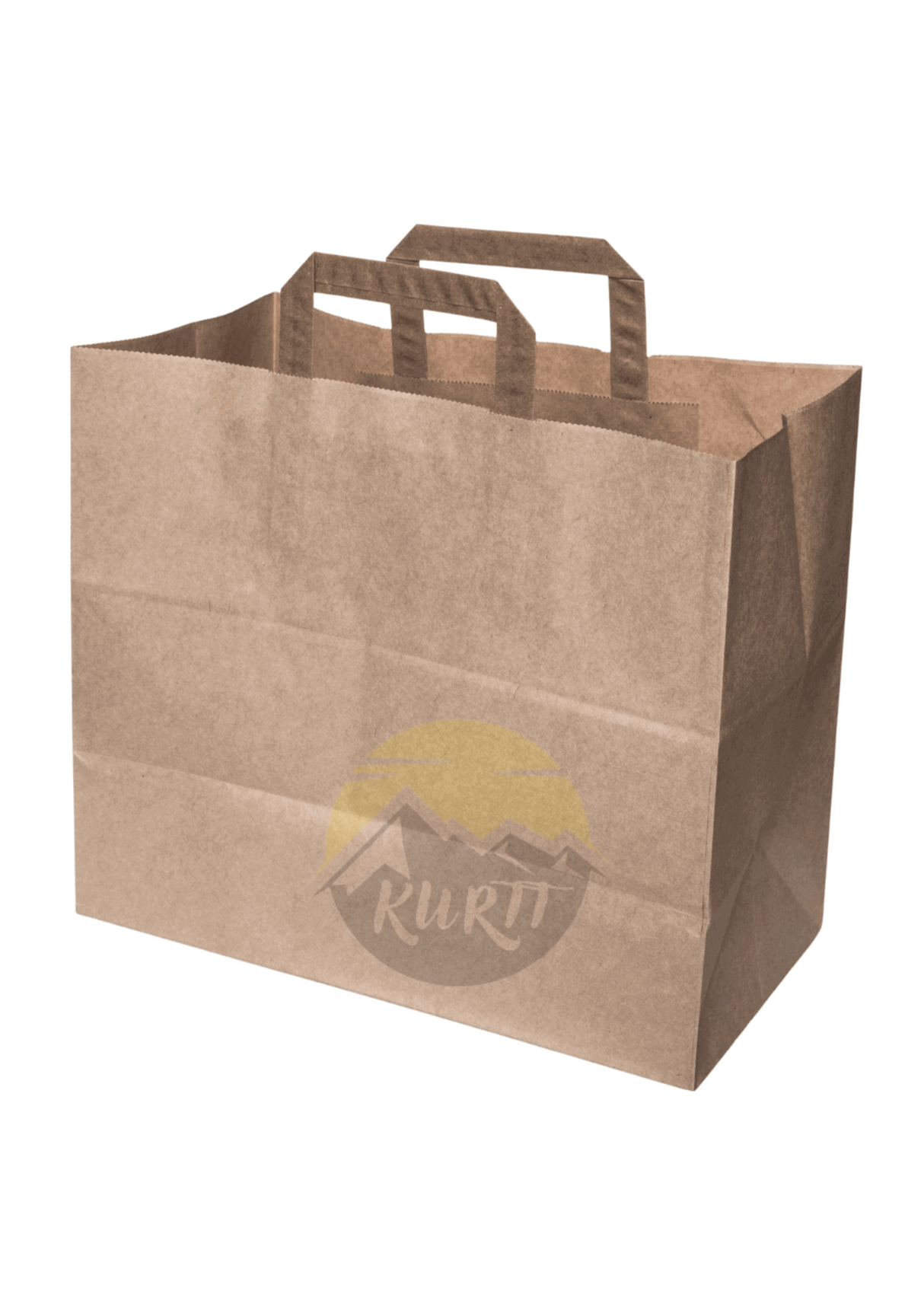 Paper carrier bag brown 32 + 17 x 26 cm - 50 pieces