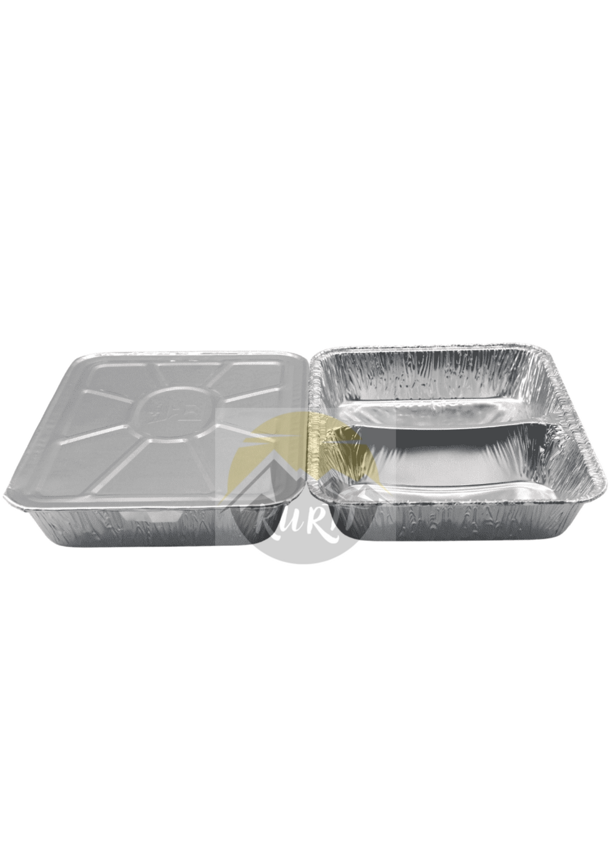 Aluminiumbehälter 1020L 2-geteilt mit Aluminiumdeckel - 100 Stück