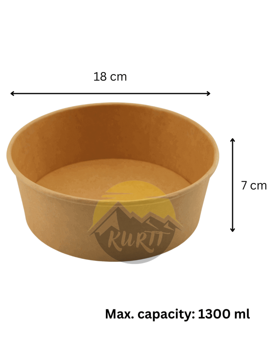 Cardboard Salad containers with RPET lid 1300 ml - 100 pieces