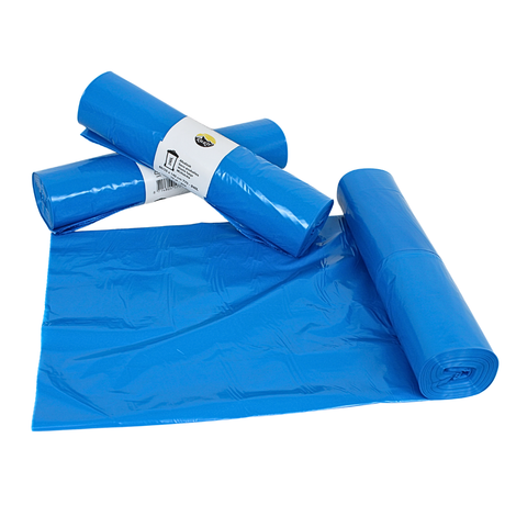 LDPE Afvalzakken 65/25 x 140 cm – Blauw – Type 70 (op rol) - 100 stuks