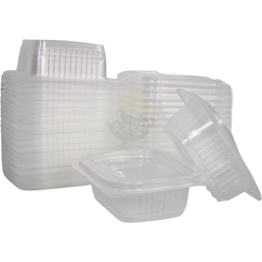 Salad containers 250cc with fixed lid - 100 pieces